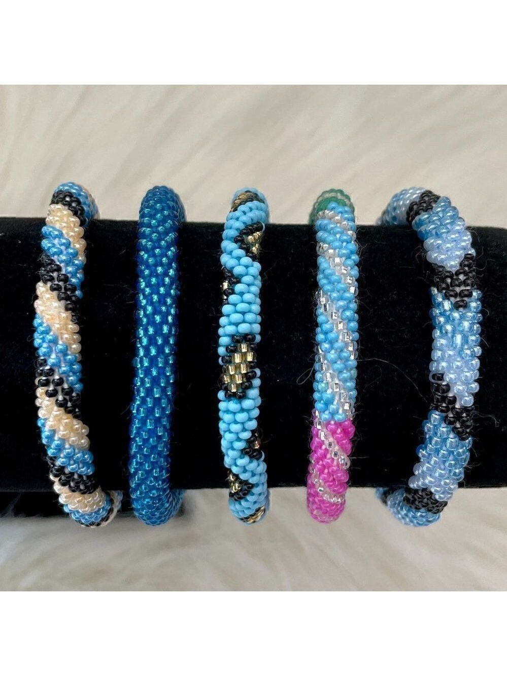 HAND CRAFTED in Nepal Beaded Bracelets (set of 5) #238
